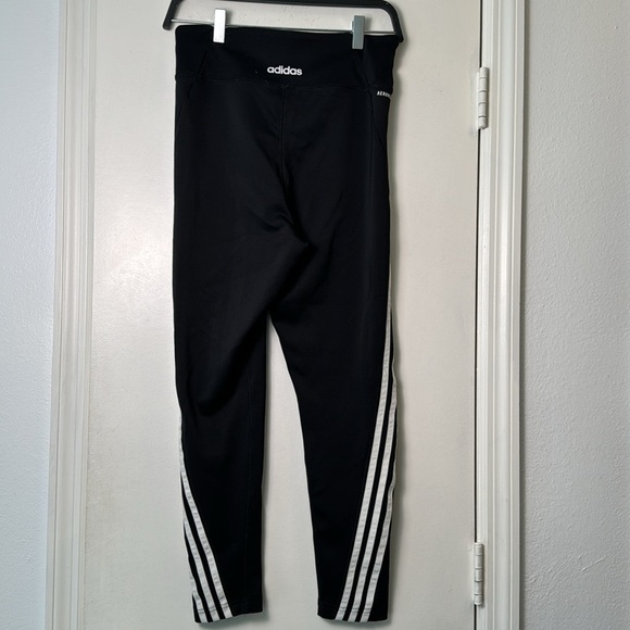 Women's Adidas Aeroready 3 Stripe Athletic Leggings Size Medium - Picture 5 of 8